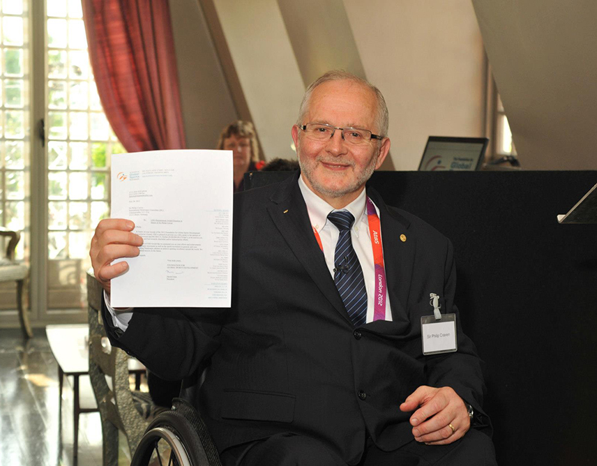 Sir Philip Craven was the recipient of Global Sports Development's 2012 Humanitarian Award Ceremony